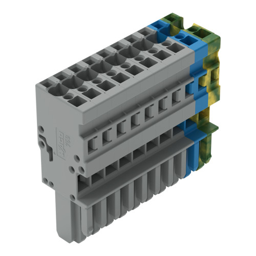 1-conductor female connector, CAGE CLAMP&reg;, 4 mm&sup2;, green-yellow/blue/gray