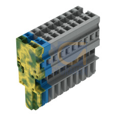 1-conductor female connector, CAGE CLAMP&reg;, 4 mm&sup2;, gray/blue/green-yellow