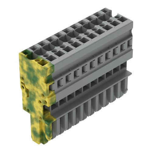 1-conductor female connector, CAGE CLAMP&reg;, 4 mm&sup2;, gray/green-yellow