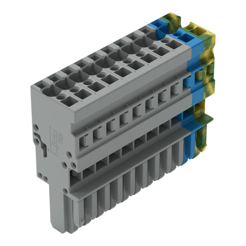 1-conductor female connector, CAGE CLAMP&reg;, 4 mm&sup2;, green-yellow/blue/gray
