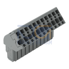 1-conductor female connector, angled, CAGE CLAMP&reg;, 4 mm&sup2;, gray