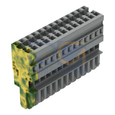 1-conductor female connector, CAGE CLAMP&reg;, 4 mm&sup2;, gray/green-yellow