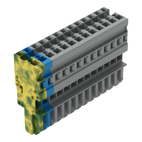 1-conductor female connector, CAGE CLAMP&reg;, 4 mm&sup2;, gray/blue/green-yellow