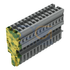 1-conductor female connector, CAGE CLAMP&reg;, 4 mm&sup2;, gray/green-yellow