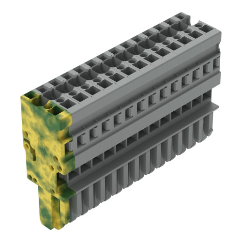 1-conductor female connector, CAGE CLAMP&reg;, 4 mm&sup2;, gray/green-yellow