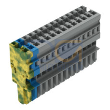 1-conductor female connector, CAGE CLAMP&reg;, 4 mm&sup2;, gray/blue/green-yellow