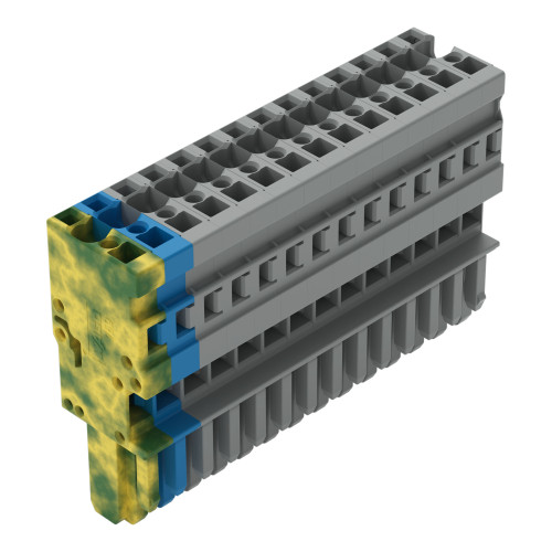 1-conductor female connector, CAGE CLAMP&reg;, 4 mm&sup2;, gray/blue/green-yellow
