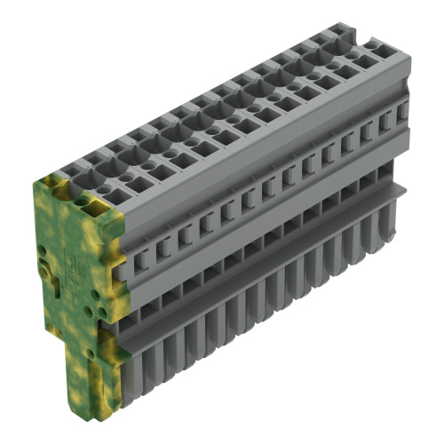 1-conductor female connector, CAGE CLAMP&reg;, 4 mm&sup2;, gray/green-yellow