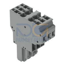 2-conductor female connector, CAGE CLAMP&reg;, 4 mm&sup2;, gray