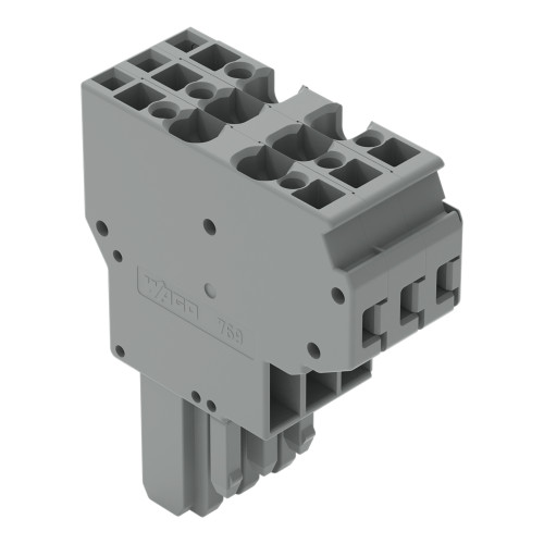 2-conductor female connector, CAGE CLAMP&reg;, 4 mm&sup2;, gray