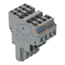 2-conductor female connector, CAGE CLAMP&reg;, 4 mm&sup2;, gray