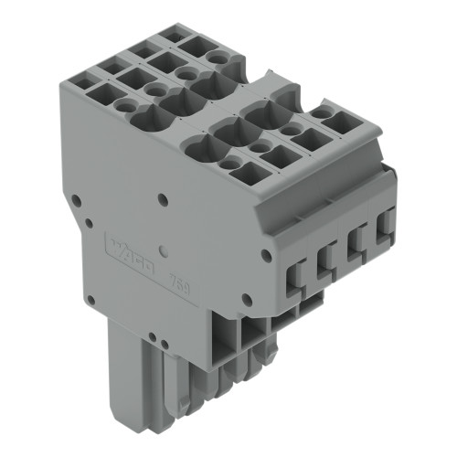 2-conductor female connector, CAGE CLAMP&reg;, 4 mm&sup2;, gray