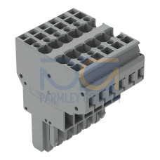 2-conductor female connector, CAGE CLAMP&reg;, 4 mm&sup2;, gray
