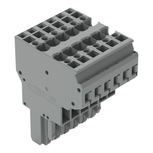 2-conductor female connector, CAGE CLAMP&reg;, 4 mm&sup2;, gray