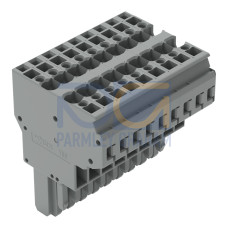 2-conductor female connector, CAGE CLAMP&reg;, 4 mm&sup2;, gray