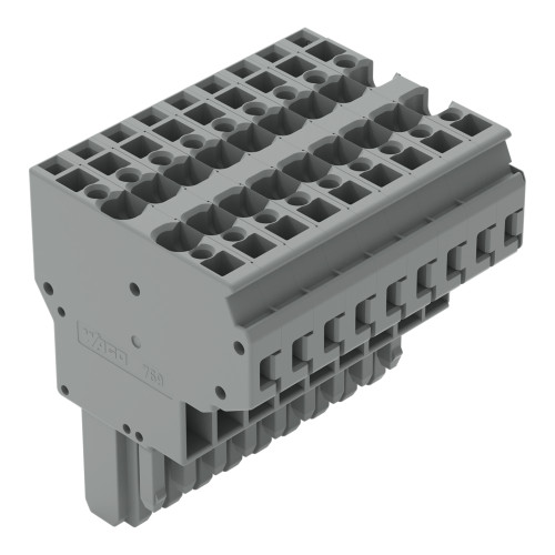 2-conductor female connector, CAGE CLAMP&reg;, 4 mm&sup2;, gray