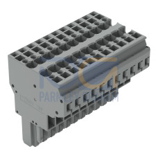 2-conductor female connector, CAGE CLAMP&reg;, 4 mm&sup2;, gray