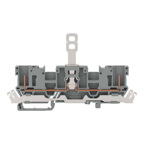 2-pin disconnect carrier terminal block, with shield contact, with 2 jumper positions, gray