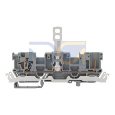 1-conductor/1-pin disconnect carrier terminal block, with shield contact, with 2 jumper positions, gray