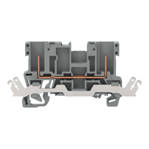 2-pin carrier terminal block, with shield contact, for DIN-rail 35 x 15 and 35 x 7.5, gray