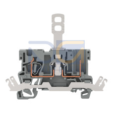 1-conductor/1-pin disconnect carrier terminal block, with shield contact, for DIN-rail 35 x 15 and 35 x 7.5, gray