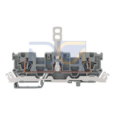 1-conductor/1-conductor disconnect carrier terminal block, with shield contact, with 2 jumper positions, gray