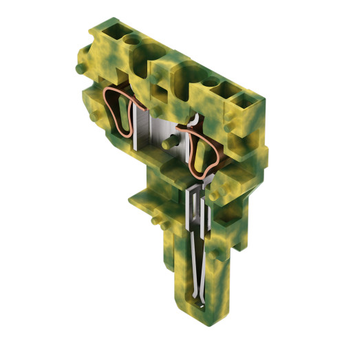 Center module for 2-conductor female connector, CAGE CLAMP&reg;, 4 mm&sup2;, green-yellow