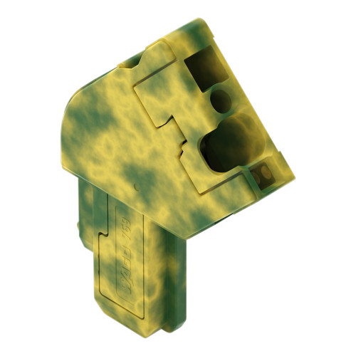 Start module for 1-conductor female connector,  angled, CAGE CLAMP&reg;, 4 mm&sup2;, green-yellow