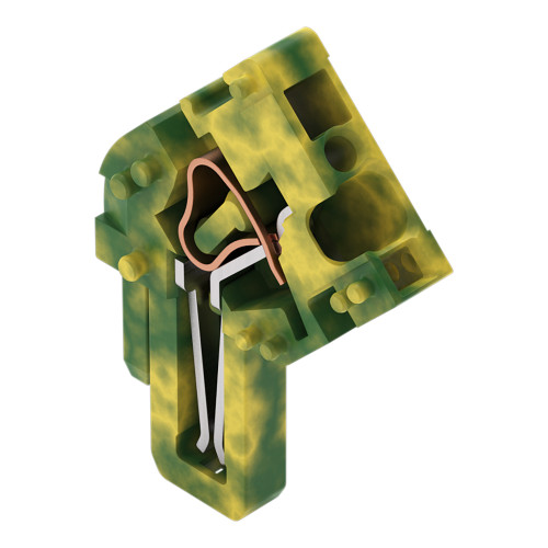 Center module for 1-conductor female connector,  angled, CAGE CLAMP&reg;, 4 mm&sup2;, green-yellow