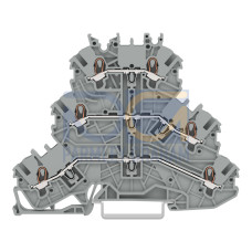 Triple-deck terminal block, Through/through/through terminal block, L/L/L, gray