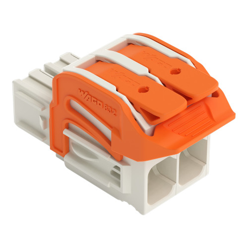 1-conductor female connector, lever, Push-in CAGE CLAMP&reg;, light gray