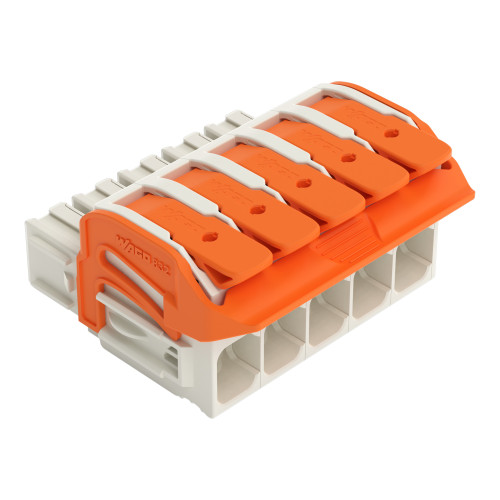 1-conductor female connector, lever, Push-in CAGE CLAMP&reg;, light gray