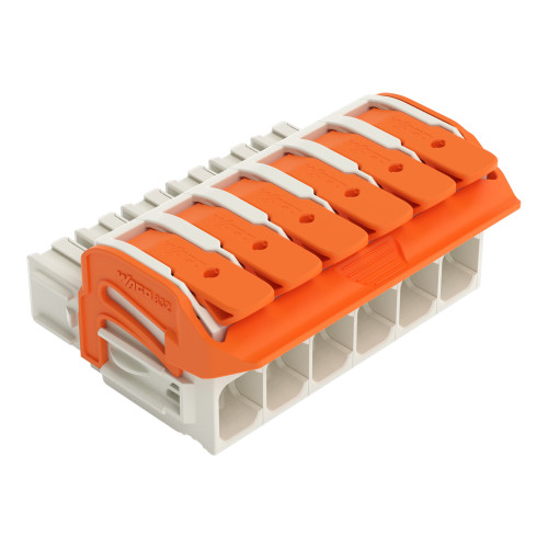 1-conductor female connector, lever, Push-in CAGE CLAMP&reg;, light gray