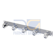 DK Cable management panel, 1 U, with plastic rings
