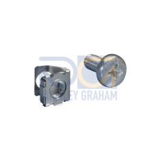 DK Spring nuts with screws, L:10 mm, M6, T-slot mounting angles