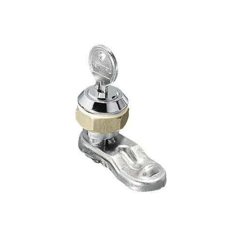 SZ Cam lock, die-cast, nickel-plated, with lock cylinder insert, Lock no. 3524 E