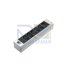 DK PSM Plus socket module, C13, 6-way, black, nicht schaltbar, mit LED