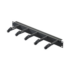 DK Cable management panel, 1 U, with cable routing bars