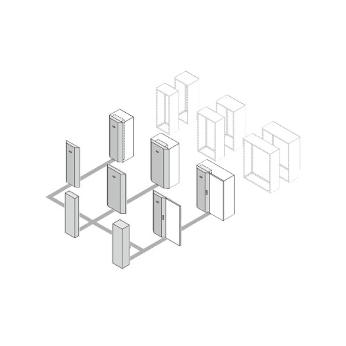 Climate control door for cooling module, for VX25 w 800, h 1800, hinge right