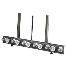 Roller conveyor for assembly frame