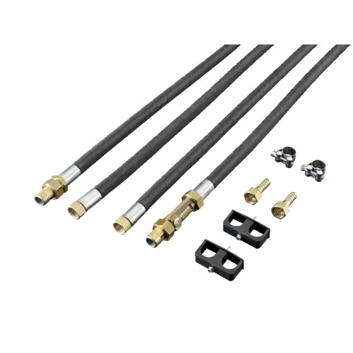 Connection set for air/water heat exchangers