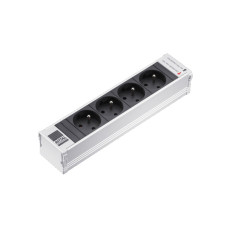 DK PSM Plus socket module, CEE 7/5 (type E), 4-way, black, non-switchable