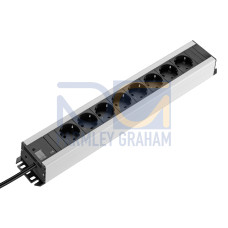 DK-TS Socket strip, CEE 7/3 (type F), 8-way, 230 V, 16 A, LHD: