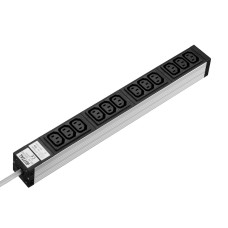 DK Socket strip, 10 A IEC 320 connector C13, 12-way, 250 V, 16 A