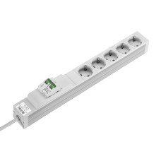 DK Socket strip, CEE 7/3 (type F), 5-way, 250 V, 16 A, LHD: 482,6x44x44 mm
