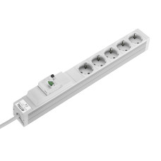 DK Socket strip, CEE 7/3 (type F), 5-way, 250 V, 16 A, LHD: 482,6x44x44 mm