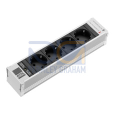 DK PSM Plus socket module, CEE 7/3 (type F), 4-way, black