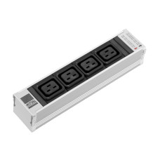 DK PSM Plus socket module, C19, 4-way, black, nicht schaltbar, mit LED