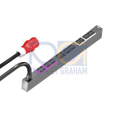 PDU basic 16A/3P CEE 6xC13+6xC19, WHD: 44x695x70 mm, IEC 60320: 6 x C13, 6 x C19