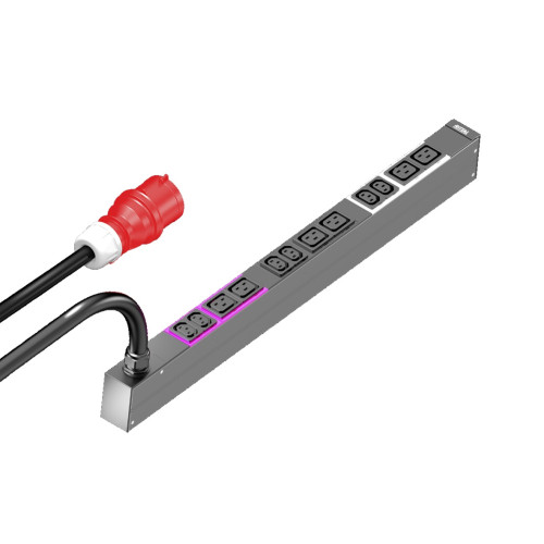 PDU basic 16A/3P CEE 6xC13+6xC19, WHD: 44x695x70 mm, IEC 60320: 6 x C13, 6 x C19